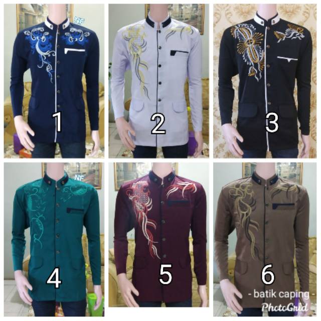 JASKO BORDIR KATUN TWIST FASHION PRIA KOKO LEBARAN FASHION MUSLIM ATASAN KEMEJA KOKO BAJU KOKO MURAH HALUS Tebal