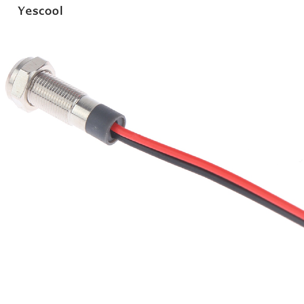 Yescool P67 Lampu Indikator Peringatan led 6mm 3v 5v 6v 12v 24v 220v Bahan metal Anti Air