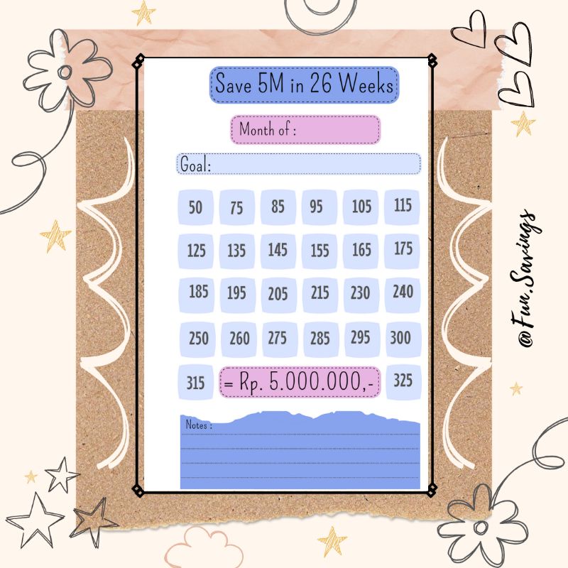 

[FUN] Isi Binder A6 | Save 5M in 26Weeks | Loose Leaf