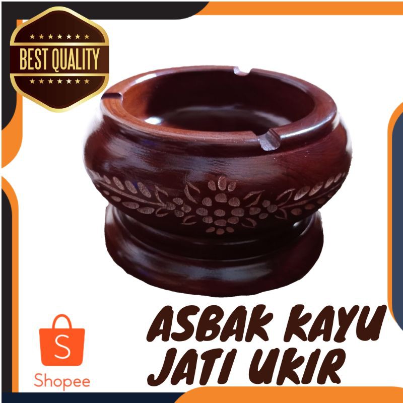 Asbak ukir kayu jati