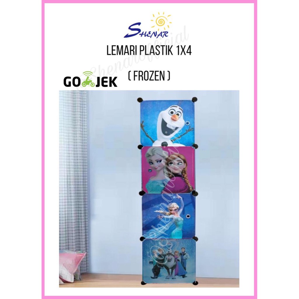 LEMARI PLASTIK PAKAIAN / LEMARI UNIK /  LEMARI PORTABLE / LEMARI BAJU 1x4 KARAKTER,SHENAR