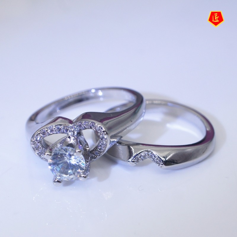 [Ready Stock]Creative Heart-Shaped Diamond Ring Female Fashion Personality