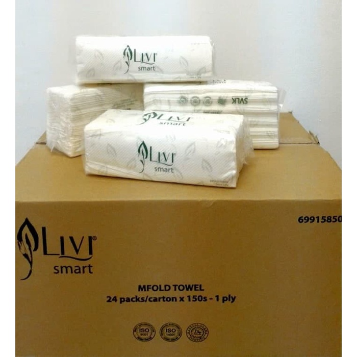 RC TISSUE LIVI SMART TOWEL MULTIFOLD/TISSUE MINYAK 150 SHEETS