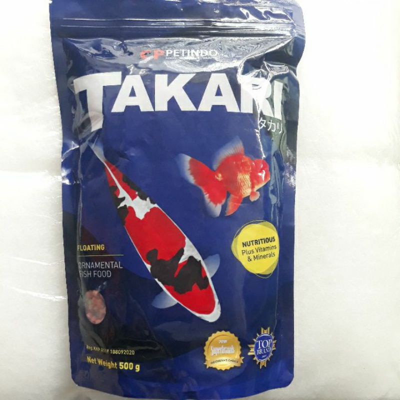 Takari fish food 500gram size 2mm &amp; 5mm, Pakan/makanan ikan