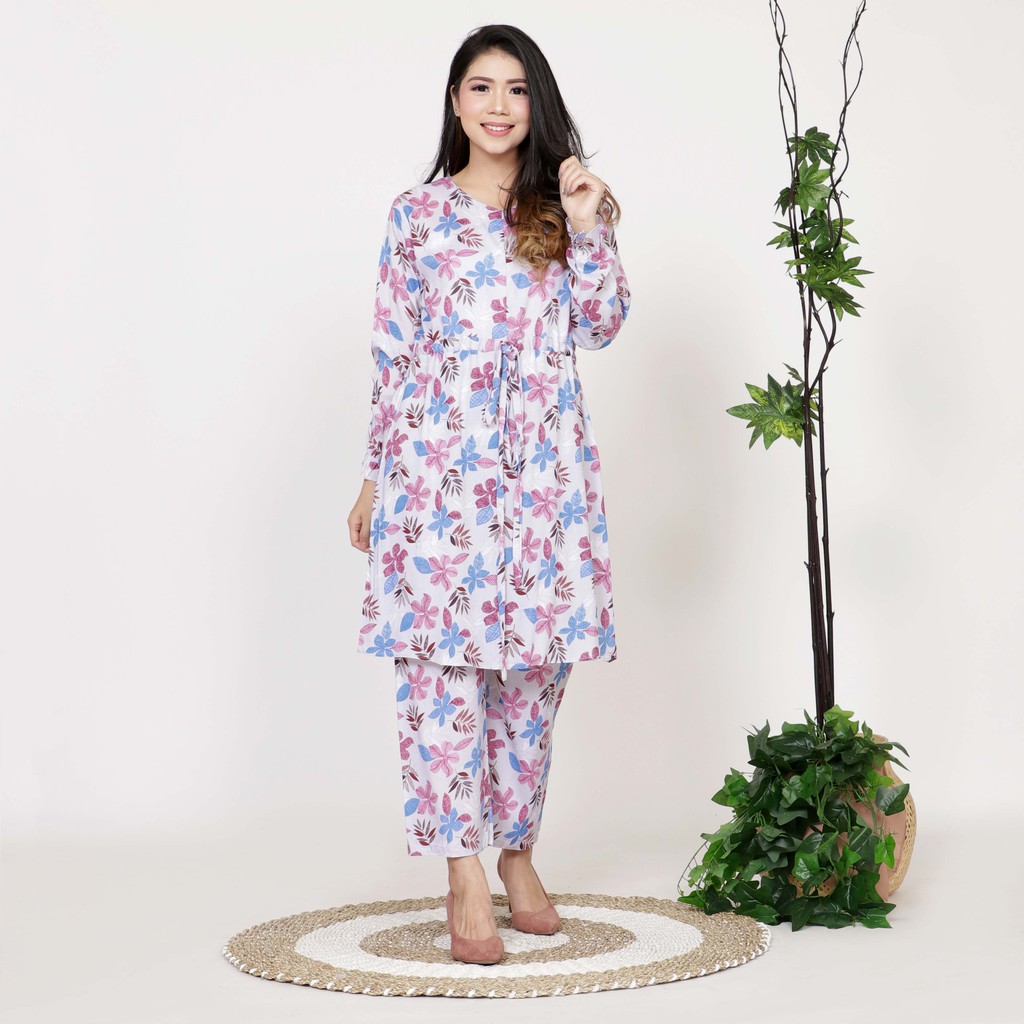 ZAYA - STELAN ONE SET RAYON WANITA/ SETELAN RAYON FLORA SIZE XL.3XL.8XL