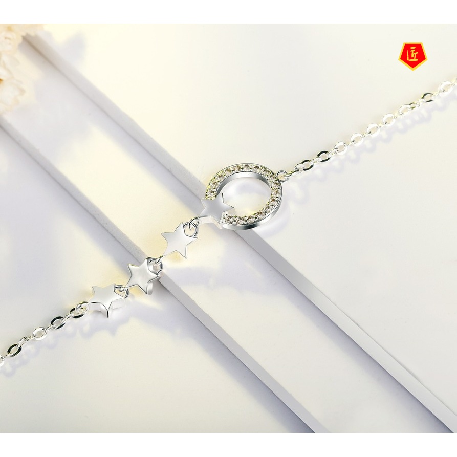 [Ready Stock]Silver Shining Five-Pointed Star Anti-Allergy Bracelet