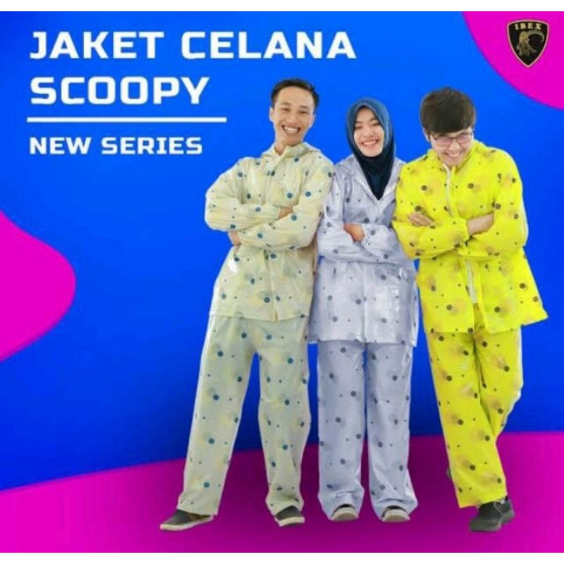 jas hujan baju celana Scoopy Ibex dewsa termurah terlaris