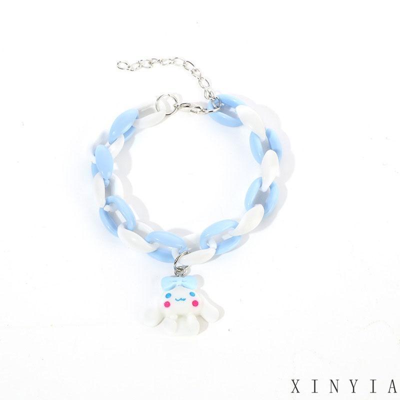 Xia.id Gelang Tangan Pasangan / Pria / Wanita Desain Kartun Telinga Anjing Besar Lucu Warna Pink / Biru