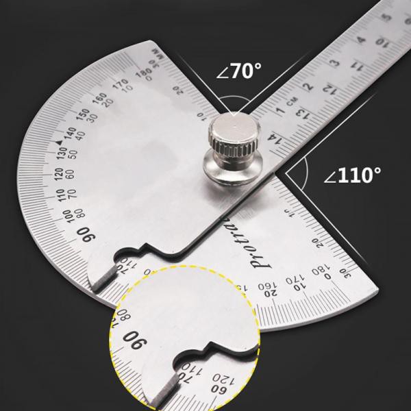 Penggaris Jangka Roundhead Measuring Ruler Aluminium 14.5cm 180 Degree - PR180--Protractor