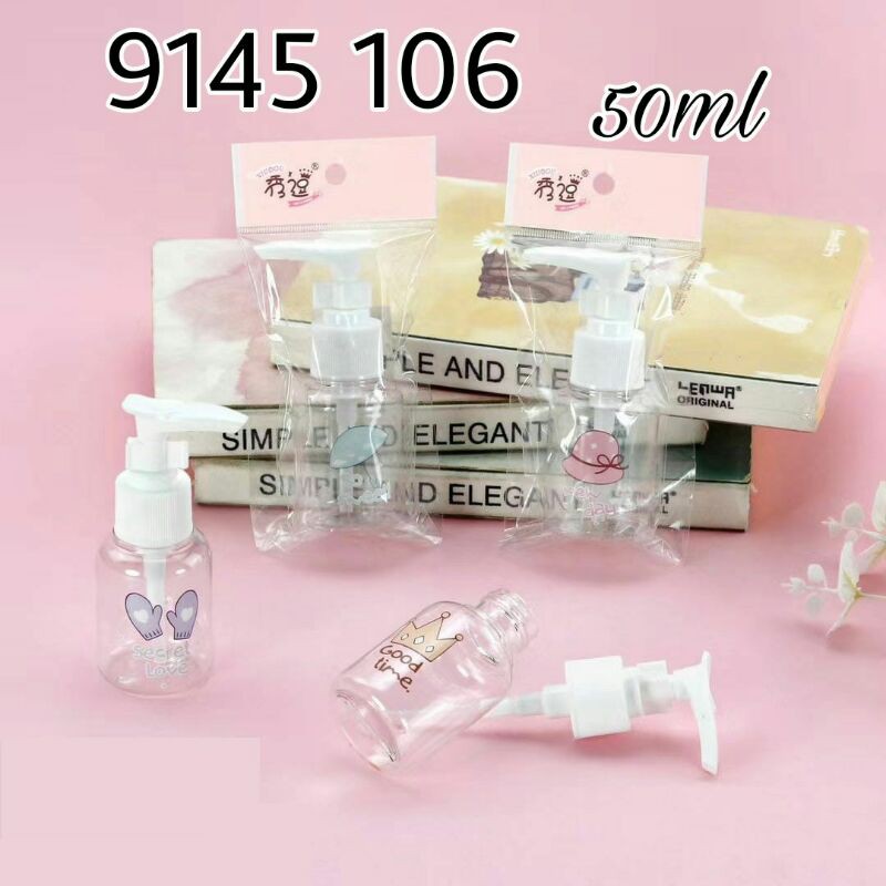 botol pump topi 50ml kode 9145106 tutup putih/ warna