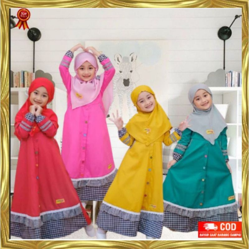 gamis anak kekinian/gamis anak termurah 8-9 tahun/gamis anak RAISHA KIDS