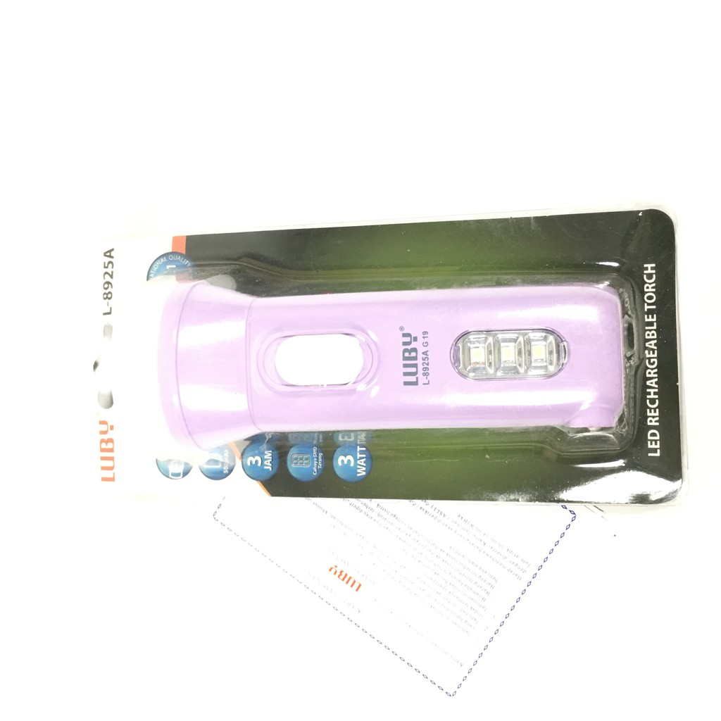 Senter Luby L8925A 8925 L2895 G19 Emergency LED Cas 3W 3 watt Terang Berkualitas