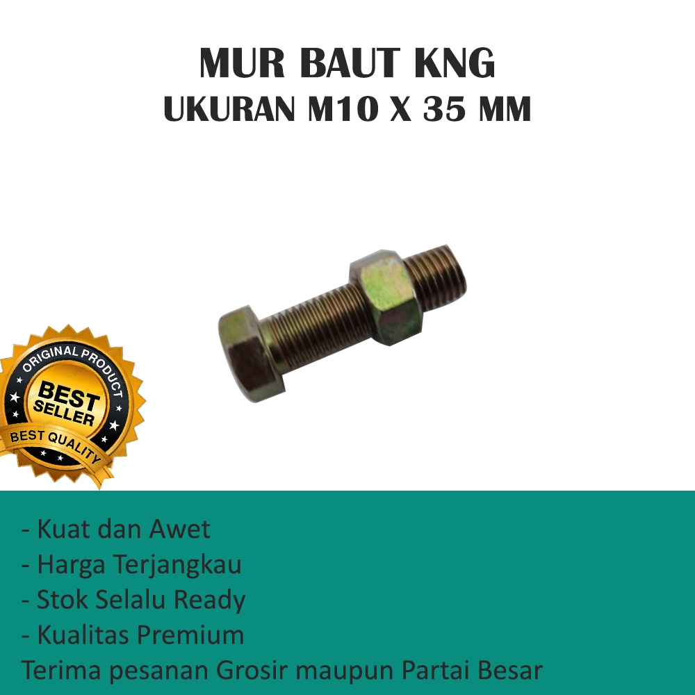 MUR BAUT UKURAN M10 X 35 MM KNG MURAH (HARGA PER 10 PCS)