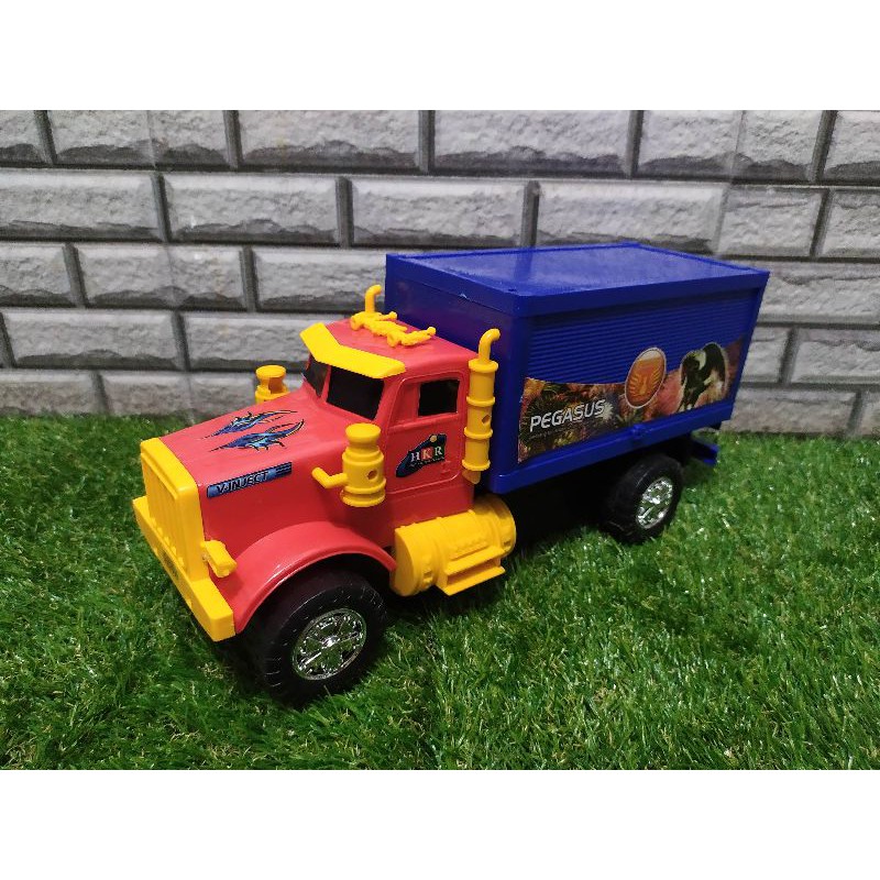 mainan mobil truk kontainer box besar anak edukatif - mainan truk peti kemas besar bump & go