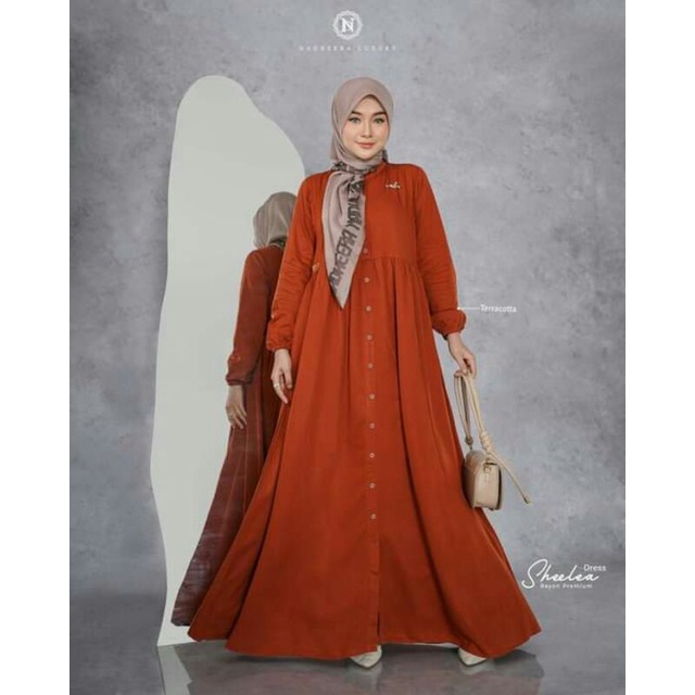 (Terbaru✔️) Cod Sheelea Dress Nadheera Luxury || Gamis rayon premium bahan super adem || gamis simpe