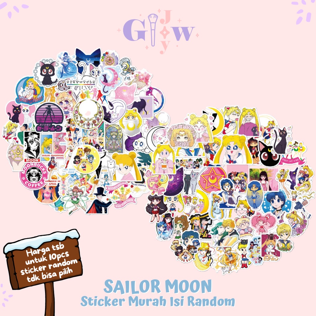 A6015 STICKER 10PCS (SAILOR MOON) anti air notebook scrapbook label tempel motif kartun superhero super hero unik lucu atk alat tulis kantor murah viral termurah kartun komputer leptop handphone hp smartphone koper laptop tembok kulkas disney anime