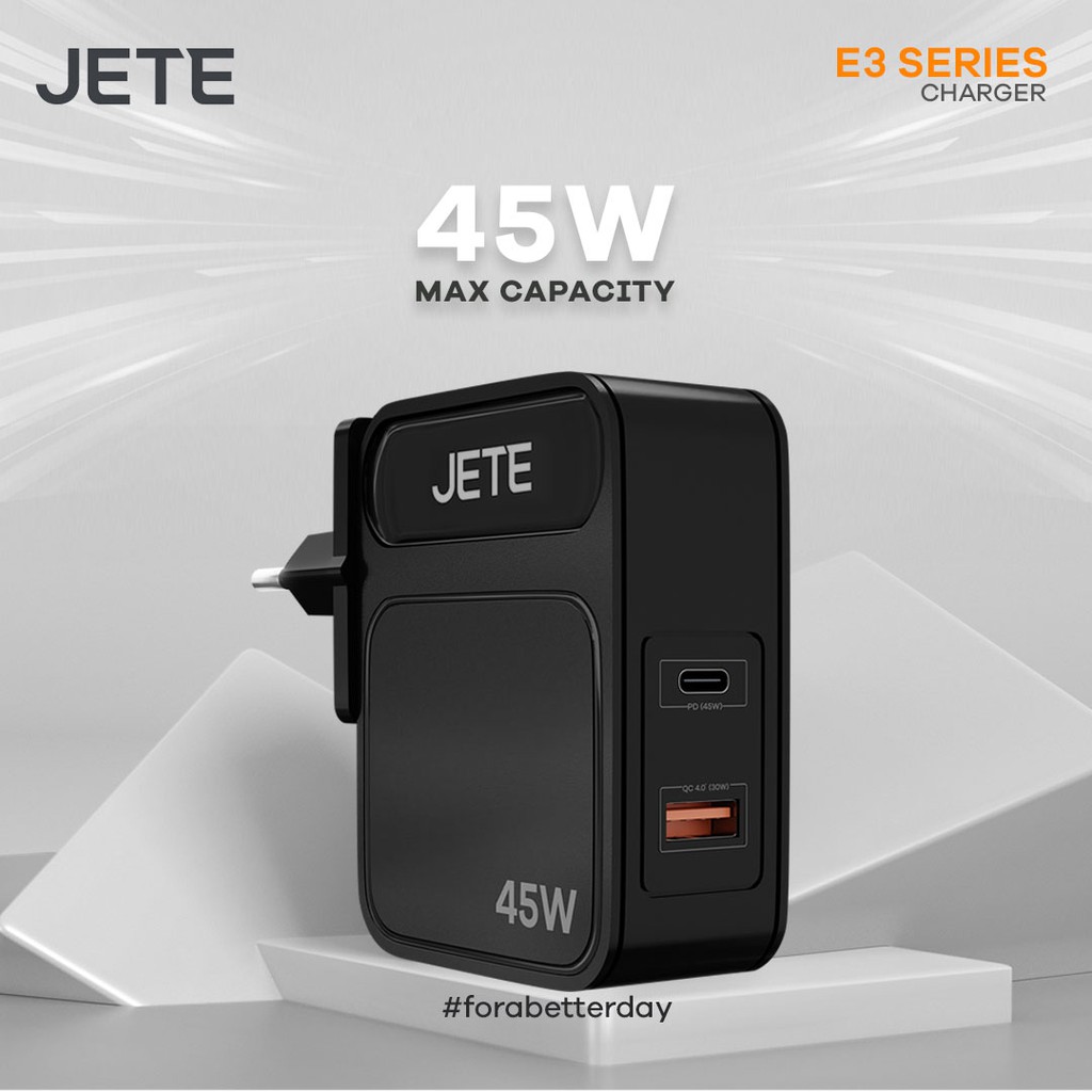 Charger Adapter JETE E3 Series QC 4.0 &amp; PD 45watt - Garansi 2 Tahun