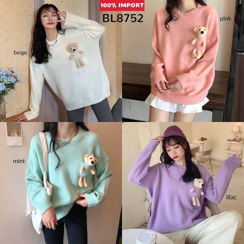 Teddy Bear Pocket Fury Knit Sweater