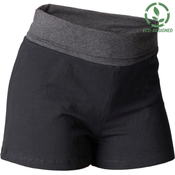 Decathlon Domyos Celana Pendek Yoga Wanita Hitam Abu-Abu - 8549962