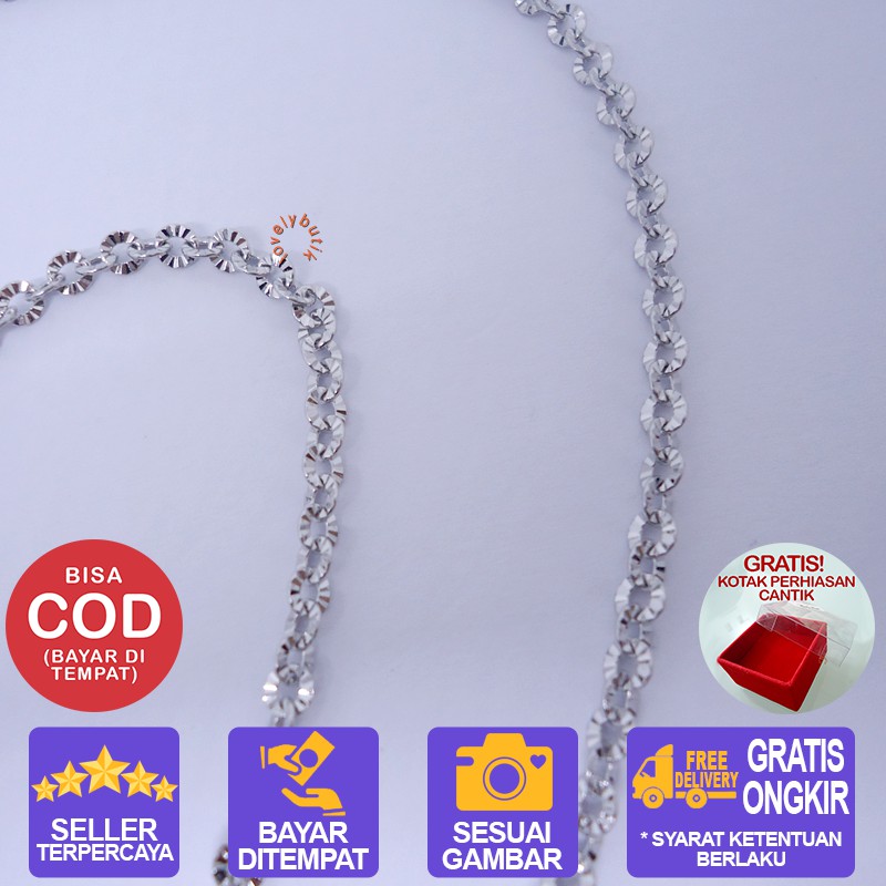 Lovelybutik Kalung Titanium Anti Karat Selamanya Sweet Dolphin Kalung Wanita Titanium ukuran 60 cm