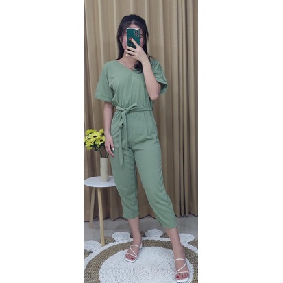 Jumpsuit Wanita Overall jumpsuit wanita Jumpsuit polos 7/8