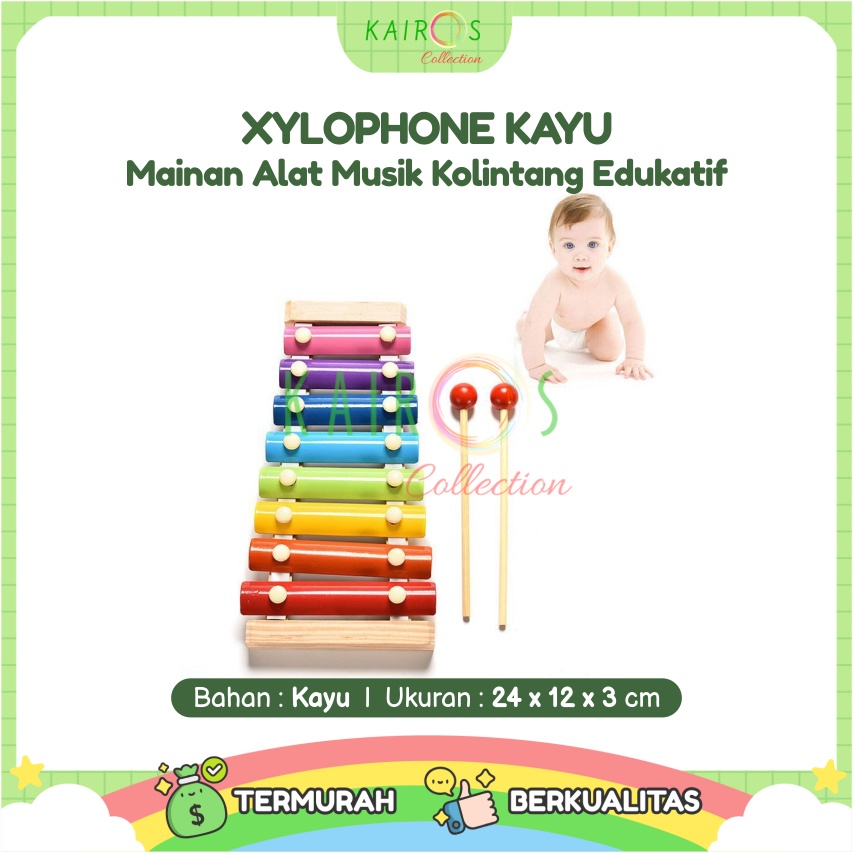 Xylophone Kayu Wooden Alat Musik Kayu Mainan Anak