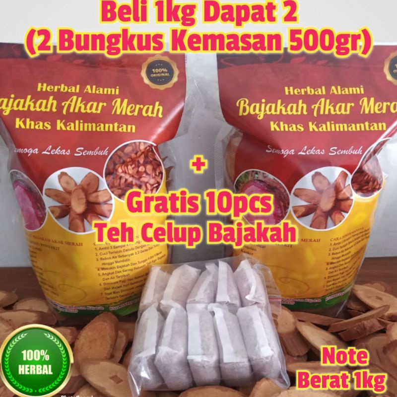 

Bajakah Akar Merah(Kalalawit) 1kg + Gratis 10pcs Teh Celup Bajakah