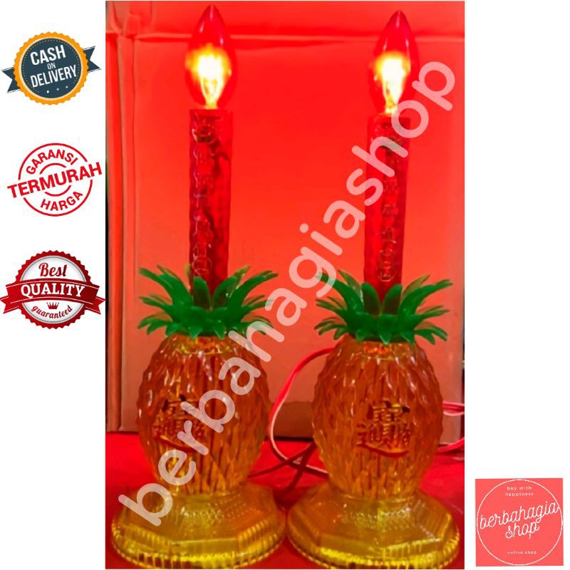 Lampu Altar Motif Nanas / Lampu Sembahyang Nanas Led / Lampu Puja