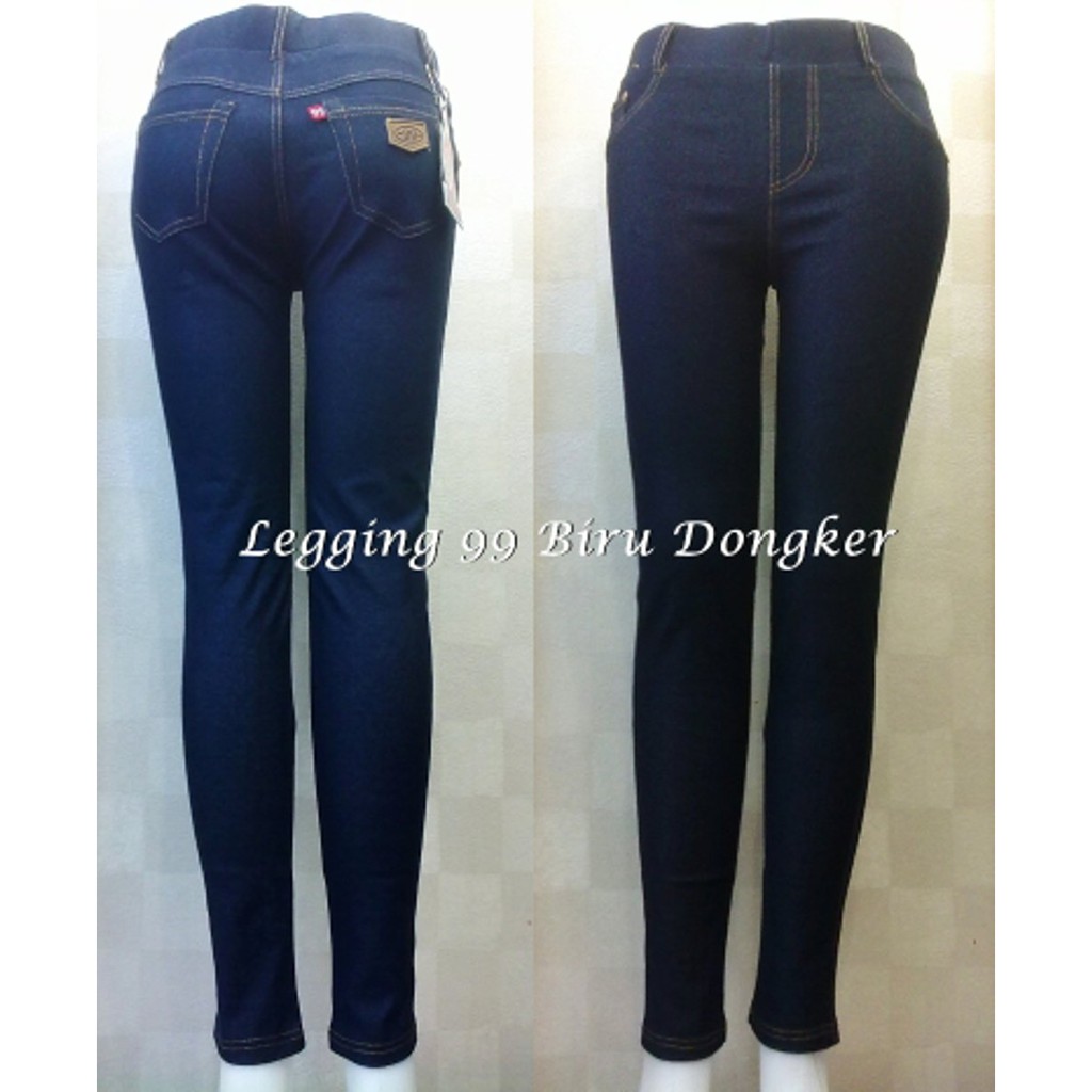 celana legging 99 bahan jeans denim (tebal) Size M-XL