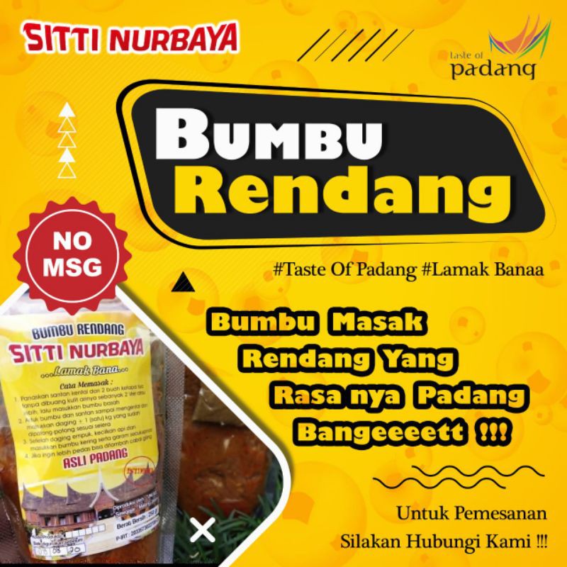 

Bumbu Rendang - Bumbu Masak Dapur Instant Tanpa bahan pengawet