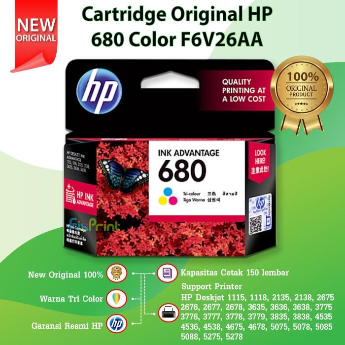 Cartridge Tinta HP 680 Color ORIGINAL Catridge HP 1115 2135