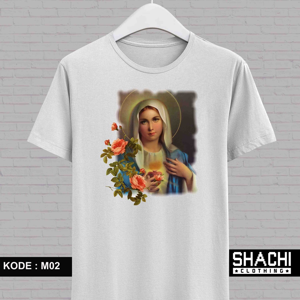 T Shirt Kaos Gambar BUNDA MARIA - VIRGIN MARY - M02 - Premium Cotton Combed 24S