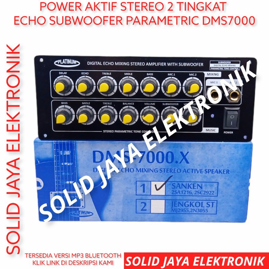 KIT POWER SPEAKER AKTIF STEREO DMS 7000 PLS 2 TINGKAT MIXING DIGITAL ECHO MIC MIK SUBWOOFER SUB DMS7000 DMS-7000 DMS 7000.X TR FINAL SANKEN II TRANSISTOR TOSHIBA ASLI KARAOKE AMPLIER AMPLI STEREO KOMPLIT PLUS PANEL PSU AUDIO PLATINUM ASLI ORIGINAL