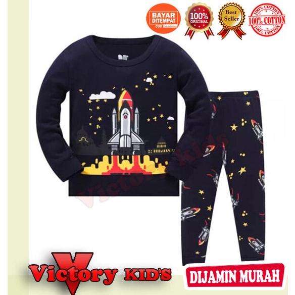 Victory kid's setelan tangan panjang anak laki-laki/perempuan 1-10 thn