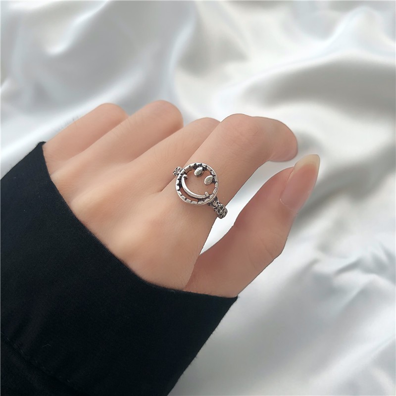 [ACKER] Cincin Smiley Gaya Korea Untuk Wanita / Pria