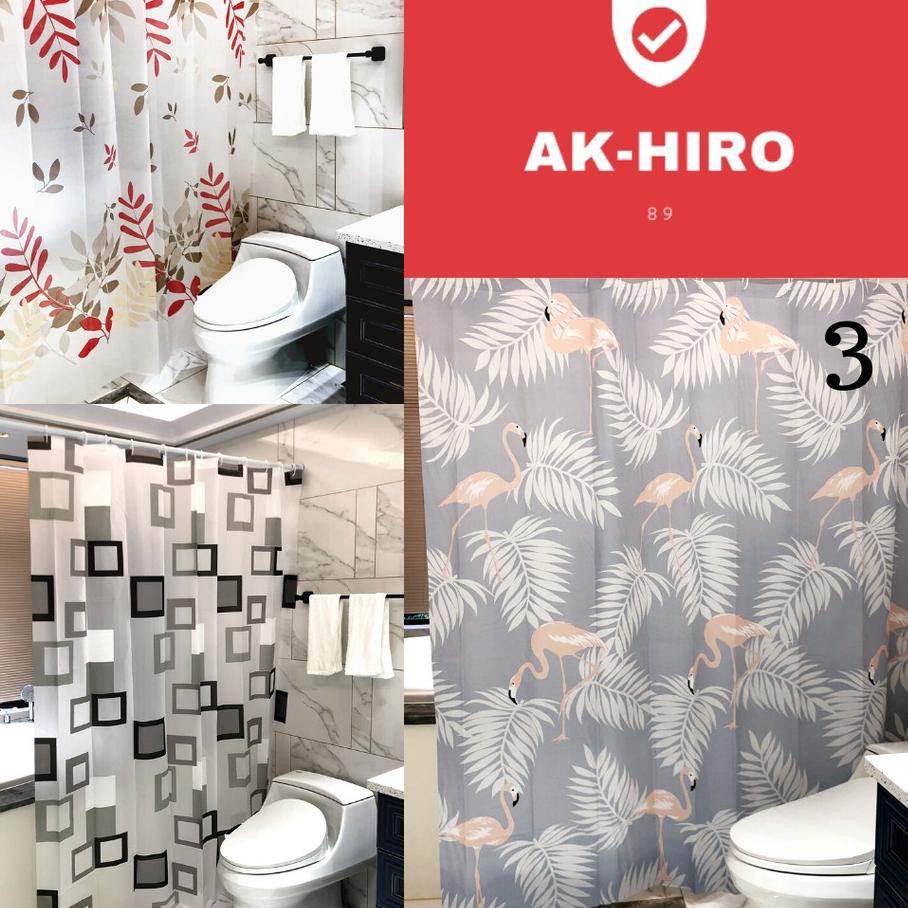 >397 Tirai Kamar Mandi Anti Air Tirai PEVA 180x200cm ←