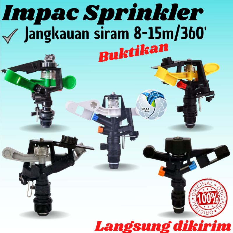 Sprinkler impact Springker Sprinkle Kincir Air Irigasi Taman  Pertanian Berputar 360 Derajat Spinkler