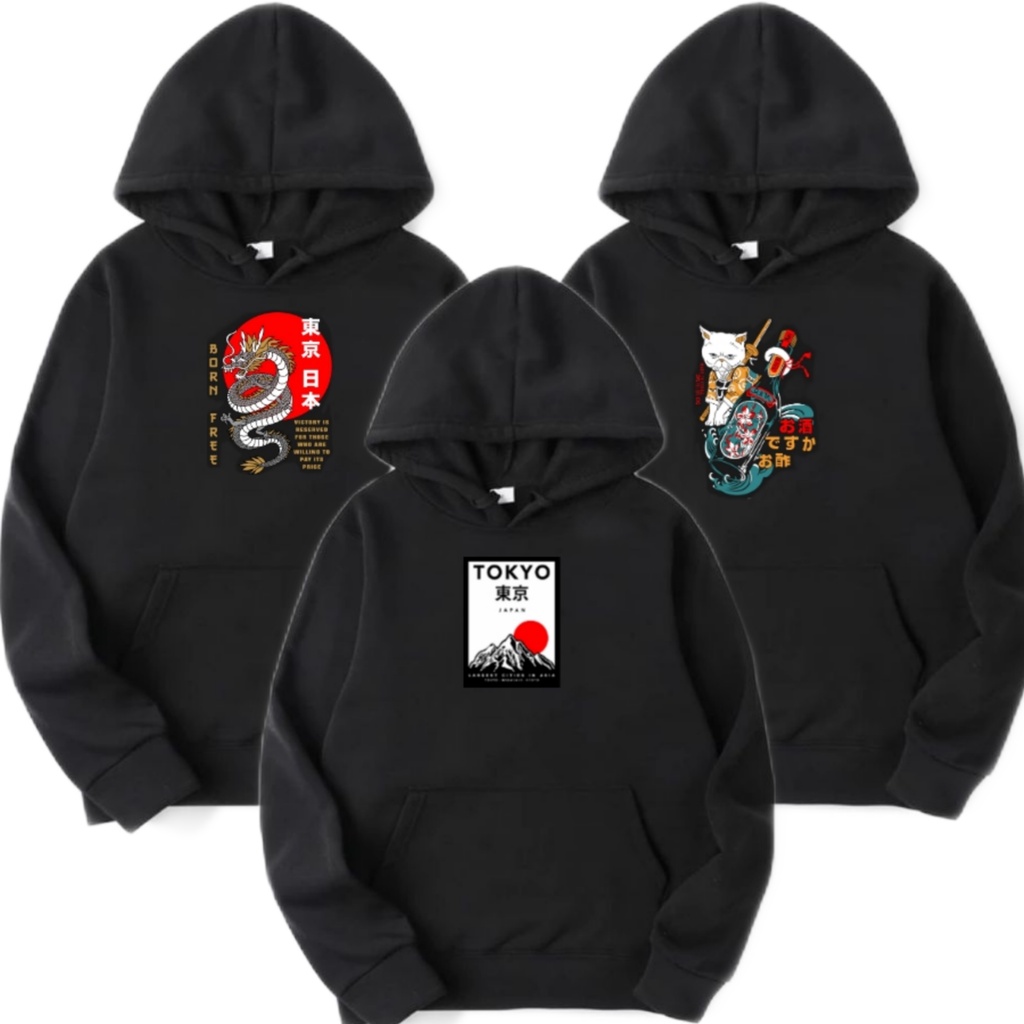 HOODIE JAPAN / HOODIE DTF / HOODIE MORIF JAPAN / HOODIE HITAM JAPAN part 3