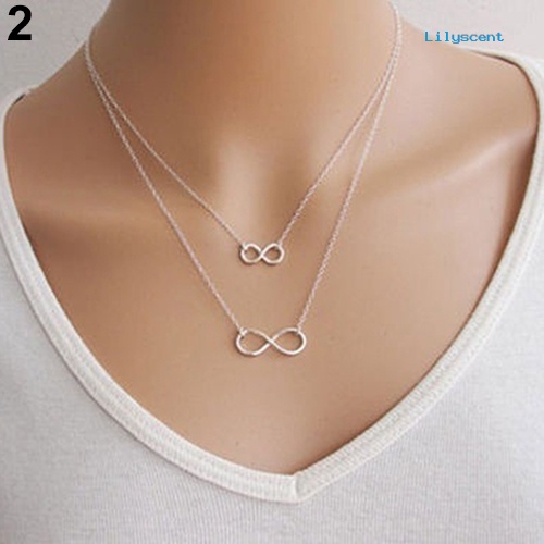 Kalung Choker Rantai Liontin Infinity 8 Untuk Wanita