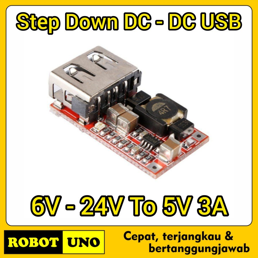 Step Down DC to DC USB Charger Voltage Step Down 6-24V to 5V 3A Module