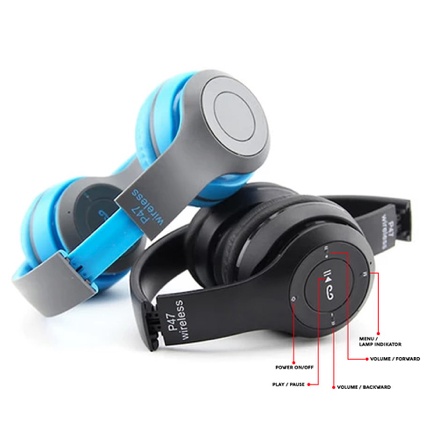 Headphone bluetooth lipat wireless pro deep bass P47