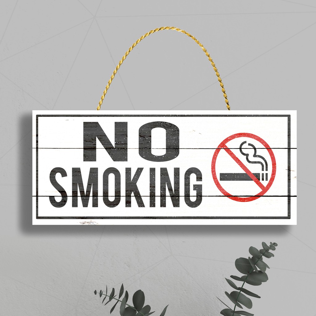 NO SMOKING Gantungan Dinding Kaca No Smoking