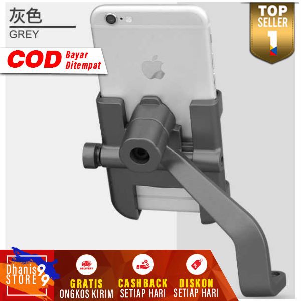 Holder HP Motor Murah Stand Handphone Sepeda Full Metal Body Stan Dudukan Smartphone Motor