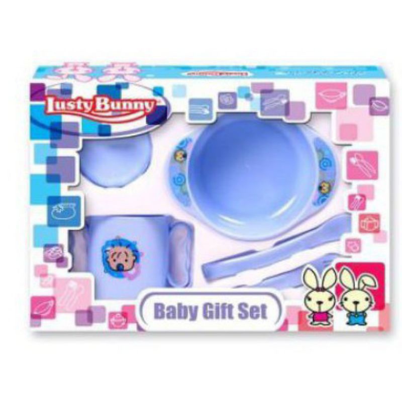 Lusty bunny feeding set -  tempat makan bayi set kecil