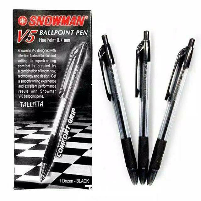 Pulpen Snowman V5 Fine Point 0.7mm (1 Lusin)