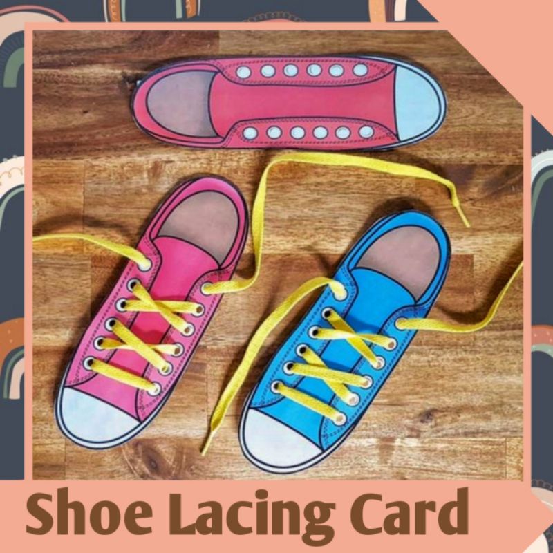 

Busy Activitiy, Busy page/SHOE LACING CARD/Ready untuk anak-anak mengikat tali sepatu.