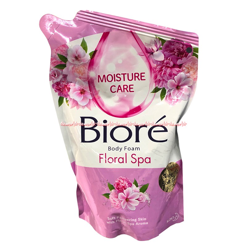 Biore Body Foam 450ml Floral Spa Fresh Pomagrante Peach Refill Sabun Mandi Cair Busa Foam