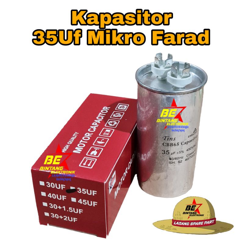 [COD] TINS KAPASITOR AC 35 MIKRO CAPASITOR AC 35UF CAPASITOR AC 35 UF 400/450 VAC