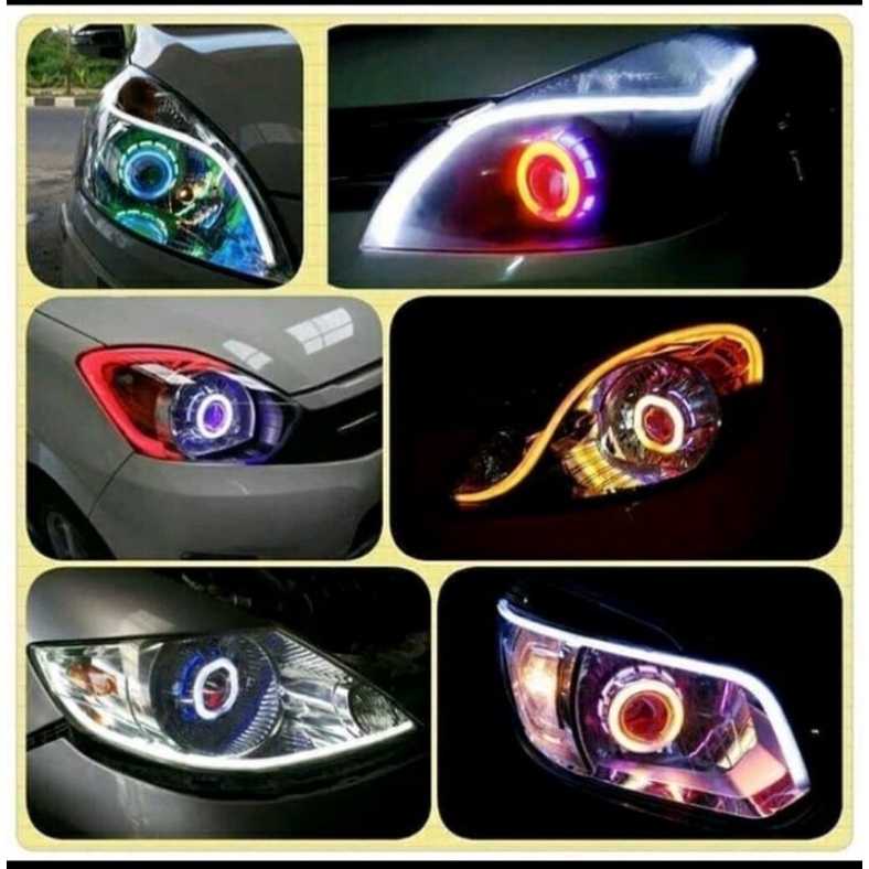 Lampu Alis LED DRL Lampu Runing Turning Mata Headlamp Mobil Lampu Depan Kepala Motor Sein 12V