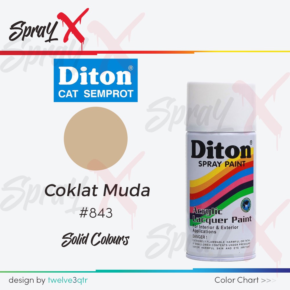DITON SOLID COKLAT MUDA 843 / COKLAT TEDDY BEAR #843 300ML - SPRAY PAINT / PYLOX / PILOX
